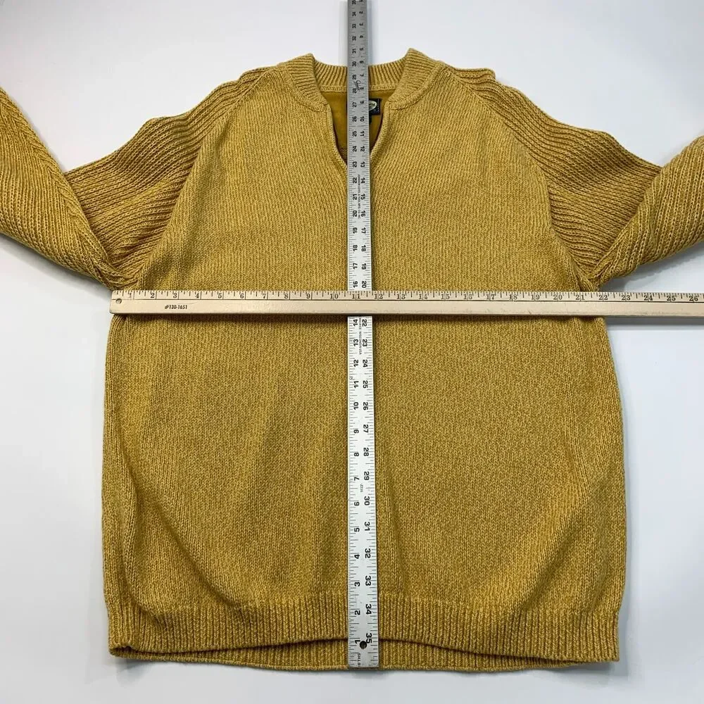 Vintage Tommy Bahama Sweater Mens L Curry Quarter Zip Cotton Wool Blend Pullover